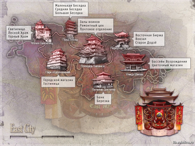 Схема (карта) East city